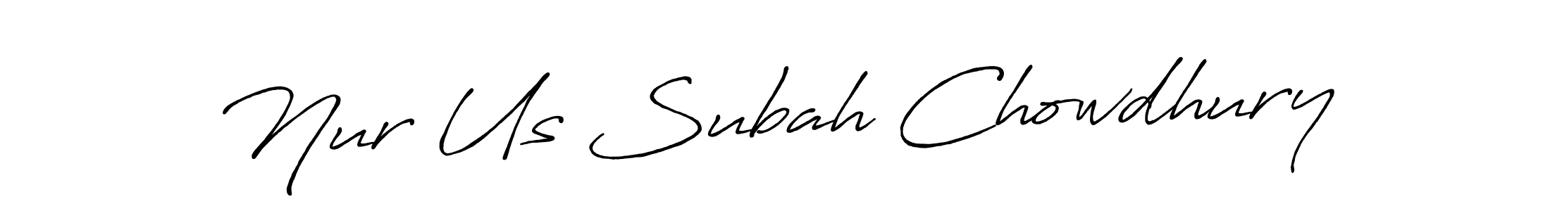 How to make Nur Us Subah Chowdhury name signature. Use Antro_Vectra_Bolder style for creating short signs online. This is the latest handwritten sign. Nur Us Subah Chowdhury signature style 7 images and pictures png