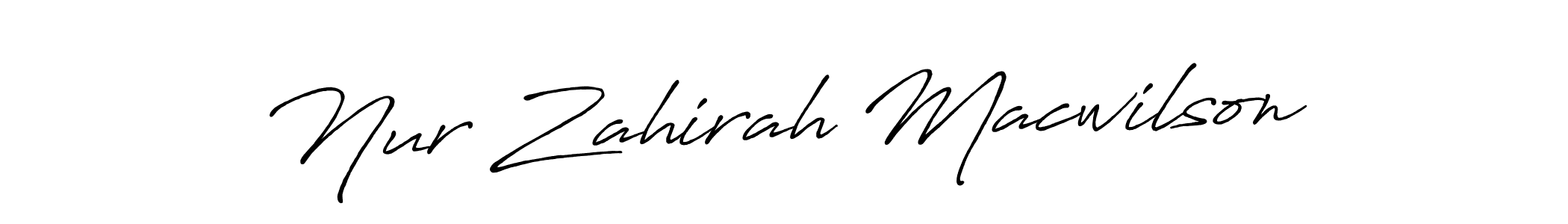 Use a signature maker to create a handwritten signature online. With this signature software, you can design (Antro_Vectra_Bolder) your own signature for name Nur Zahirah Macwilson. Nur Zahirah Macwilson signature style 7 images and pictures png