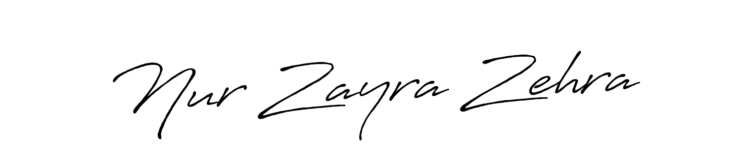 Create a beautiful signature design for name Nur Zayra Zehra. With this signature (Antro_Vectra_Bolder) fonts, you can make a handwritten signature for free. Nur Zayra Zehra signature style 7 images and pictures png