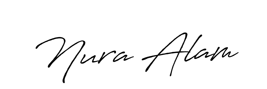 Create a beautiful signature design for name Nura Alam. With this signature (Antro_Vectra_Bolder) fonts, you can make a handwritten signature for free. Nura Alam signature style 7 images and pictures png