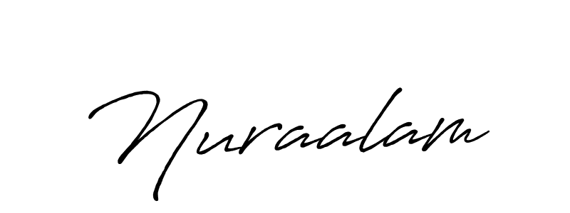 Create a beautiful signature design for name Nuraalam. With this signature (Antro_Vectra_Bolder) fonts, you can make a handwritten signature for free. Nuraalam signature style 7 images and pictures png