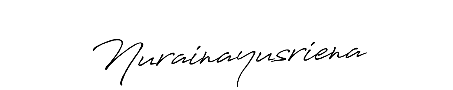 Use a signature maker to create a handwritten signature online. With this signature software, you can design (Antro_Vectra_Bolder) your own signature for name Nurainayusriena. Nurainayusriena signature style 7 images and pictures png