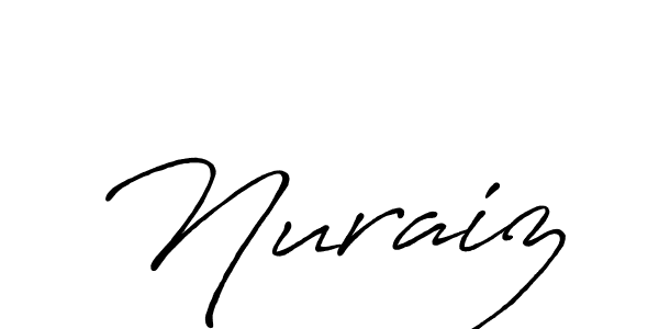 Also we have Nuraiz name is the best signature style. Create professional handwritten signature collection using Antro_Vectra_Bolder autograph style. Nuraiz signature style 7 images and pictures png