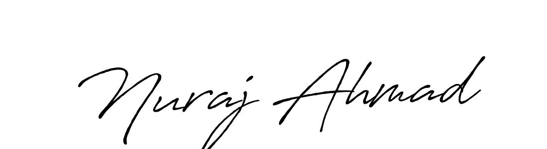 This is the best signature style for the Nuraj Ahmad name. Also you like these signature font (Antro_Vectra_Bolder). Mix name signature. Nuraj Ahmad signature style 7 images and pictures png
