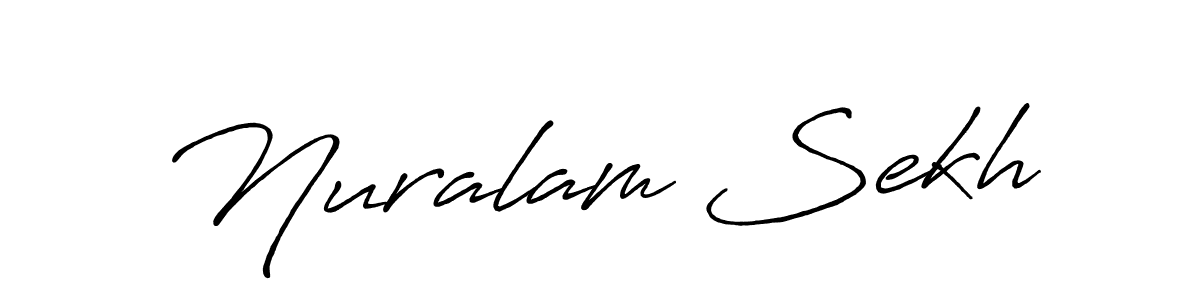 How to make Nuralam Sekh name signature. Use Antro_Vectra_Bolder style for creating short signs online. This is the latest handwritten sign. Nuralam Sekh signature style 7 images and pictures png