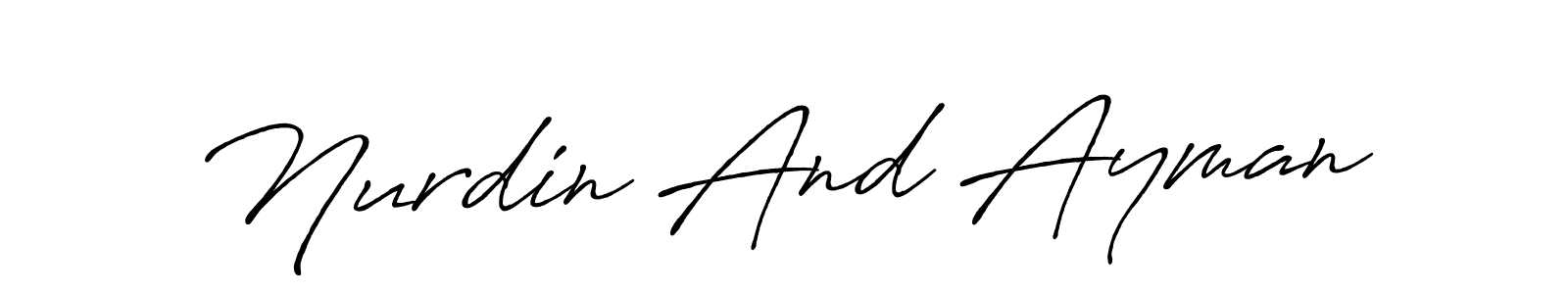 You can use this online signature creator to create a handwritten signature for the name Nurdin And Ayman. This is the best online autograph maker. Nurdin And Ayman signature style 7 images and pictures png