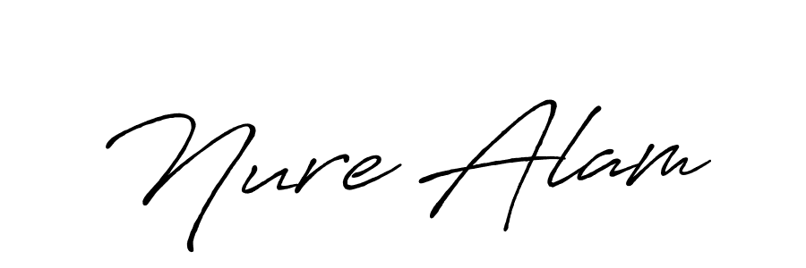 How to make Nure Alam name signature. Use Antro_Vectra_Bolder style for creating short signs online. This is the latest handwritten sign. Nure Alam signature style 7 images and pictures png