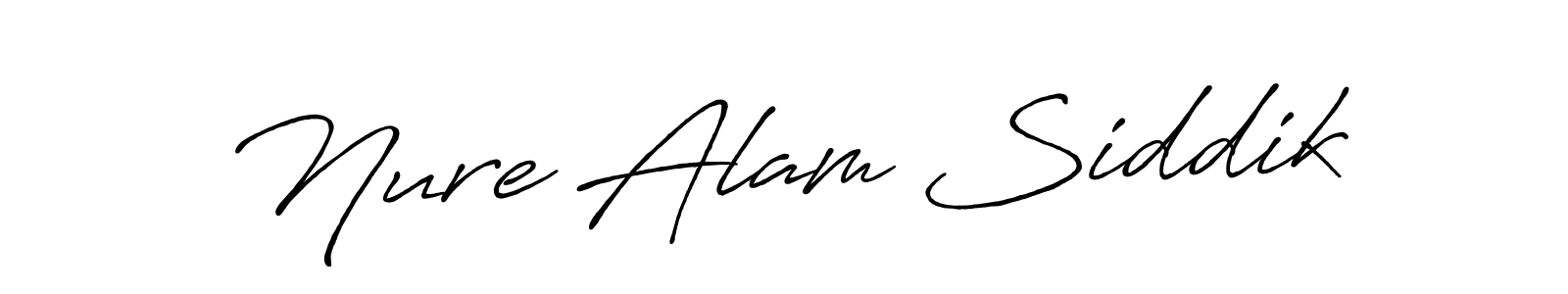 How to make Nure Alam Siddik name signature. Use Antro_Vectra_Bolder style for creating short signs online. This is the latest handwritten sign. Nure Alam Siddik signature style 7 images and pictures png