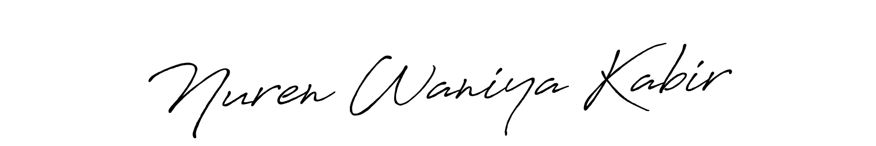 Use a signature maker to create a handwritten signature online. With this signature software, you can design (Antro_Vectra_Bolder) your own signature for name Nuren Waniya Kabir. Nuren Waniya Kabir signature style 7 images and pictures png