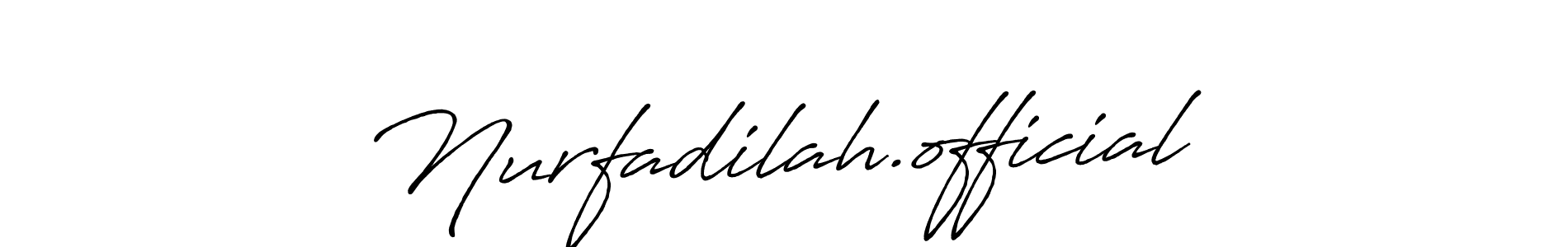 Design your own signature with our free online signature maker. With this signature software, you can create a handwritten (Antro_Vectra_Bolder) signature for name Nurfadilah.official. Nurfadilah.official signature style 7 images and pictures png