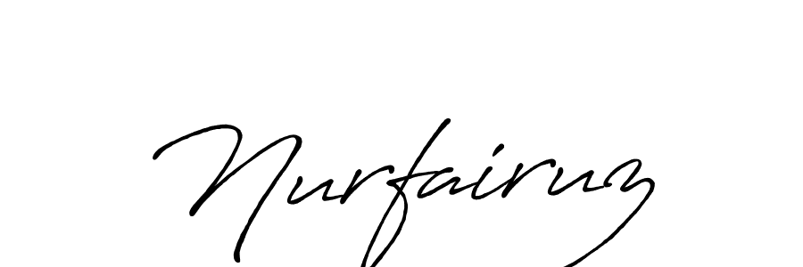Use a signature maker to create a handwritten signature online. With this signature software, you can design (Antro_Vectra_Bolder) your own signature for name Nurfairuz. Nurfairuz signature style 7 images and pictures png