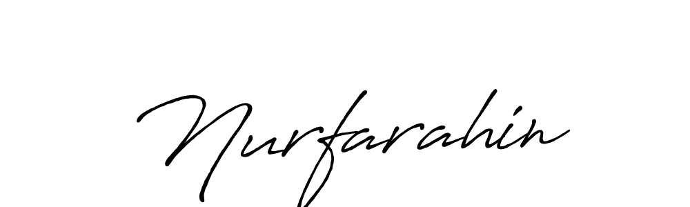 Make a beautiful signature design for name Nurfarahin. With this signature (Antro_Vectra_Bolder) style, you can create a handwritten signature for free. Nurfarahin signature style 7 images and pictures png