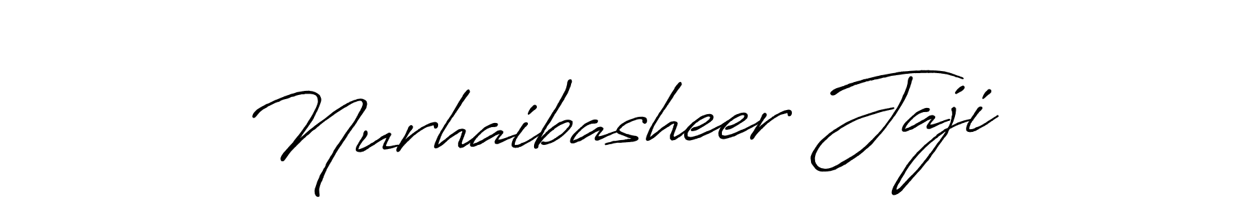Create a beautiful signature design for name Nurhaibasheer Jaji. With this signature (Antro_Vectra_Bolder) fonts, you can make a handwritten signature for free. Nurhaibasheer Jaji signature style 7 images and pictures png