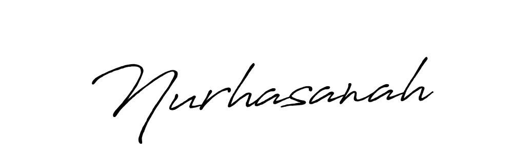 Create a beautiful signature design for name Nurhasanah. With this signature (Antro_Vectra_Bolder) fonts, you can make a handwritten signature for free. Nurhasanah signature style 7 images and pictures png