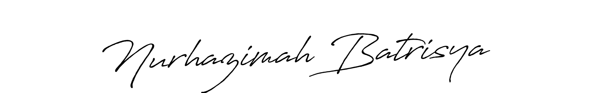 Design your own signature with our free online signature maker. With this signature software, you can create a handwritten (Antro_Vectra_Bolder) signature for name Nurhazimah Batrisya. Nurhazimah Batrisya signature style 7 images and pictures png