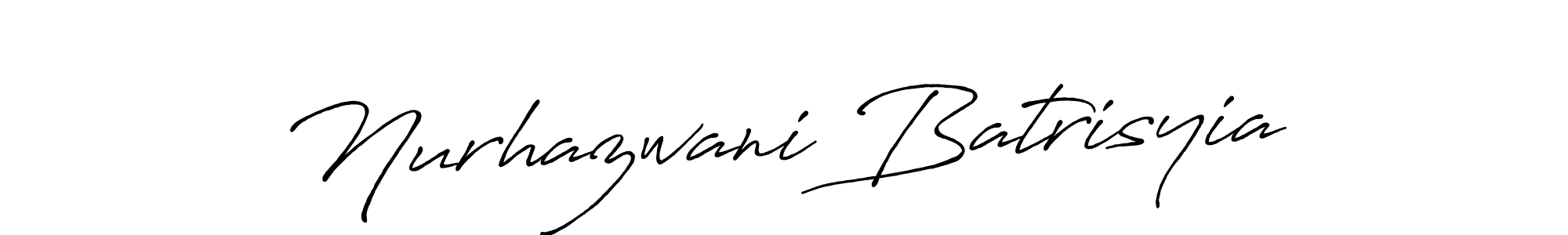 Design your own signature with our free online signature maker. With this signature software, you can create a handwritten (Antro_Vectra_Bolder) signature for name Nurhazwani Batrisyia. Nurhazwani Batrisyia signature style 7 images and pictures png