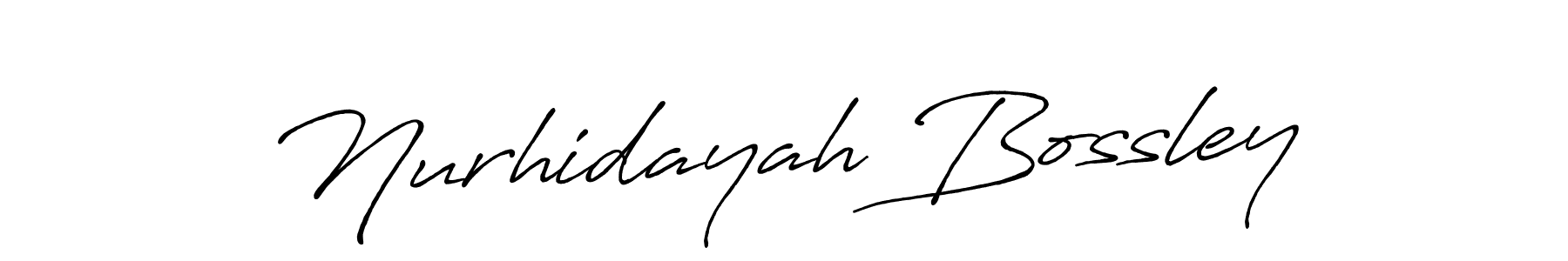 How to make Nurhidayah Bossley name signature. Use Antro_Vectra_Bolder style for creating short signs online. This is the latest handwritten sign. Nurhidayah Bossley signature style 7 images and pictures png