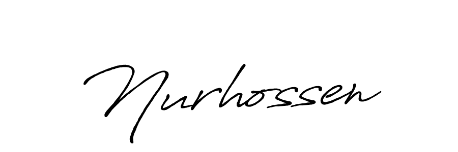 How to make Nurhossen name signature. Use Antro_Vectra_Bolder style for creating short signs online. This is the latest handwritten sign. Nurhossen signature style 7 images and pictures png