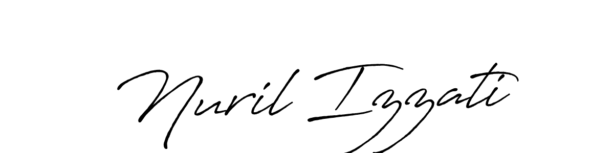 Use a signature maker to create a handwritten signature online. With this signature software, you can design (Antro_Vectra_Bolder) your own signature for name Nuril Izzati. Nuril Izzati signature style 7 images and pictures png