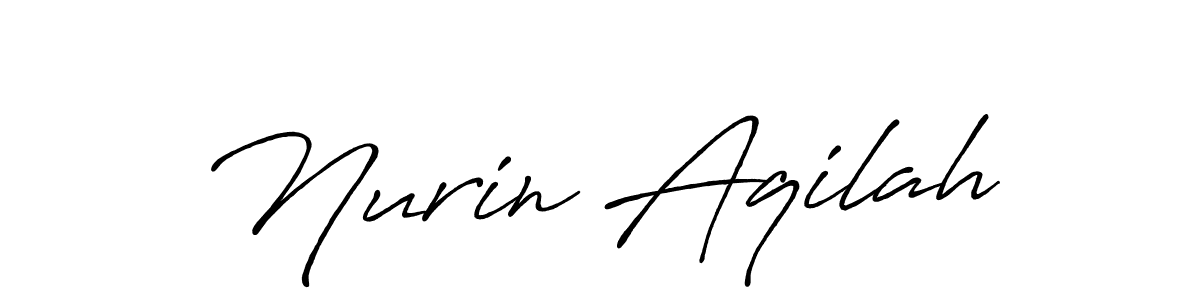 Create a beautiful signature design for name Nurin Aqilah. With this signature (Antro_Vectra_Bolder) fonts, you can make a handwritten signature for free. Nurin Aqilah signature style 7 images and pictures png