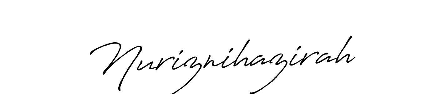 How to make Nuriznihazirah signature? Antro_Vectra_Bolder is a professional autograph style. Create handwritten signature for Nuriznihazirah name. Nuriznihazirah signature style 7 images and pictures png