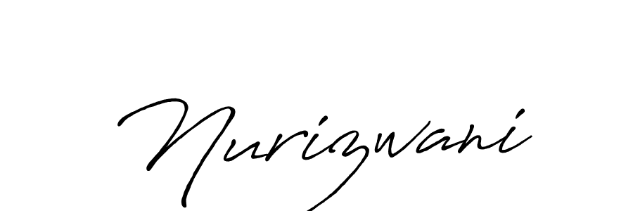 How to make Nurizwani name signature. Use Antro_Vectra_Bolder style for creating short signs online. This is the latest handwritten sign. Nurizwani signature style 7 images and pictures png
