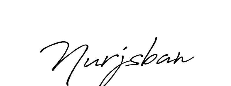 How to make Nurjsban name signature. Use Antro_Vectra_Bolder style for creating short signs online. This is the latest handwritten sign. Nurjsban signature style 7 images and pictures png