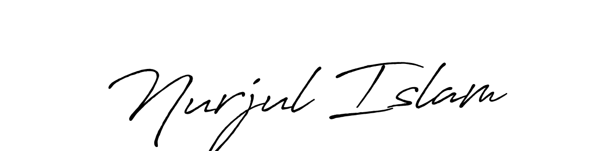 Make a beautiful signature design for name Nurjul Islam. With this signature (Antro_Vectra_Bolder) style, you can create a handwritten signature for free. Nurjul Islam signature style 7 images and pictures png