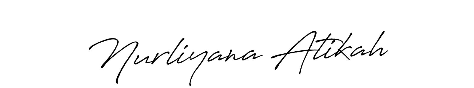 It looks lik you need a new signature style for name Nurliyana Atikah. Design unique handwritten (Antro_Vectra_Bolder) signature with our free signature maker in just a few clicks. Nurliyana Atikah signature style 7 images and pictures png