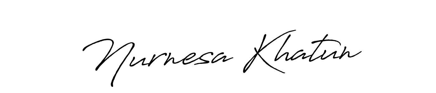 Antro_Vectra_Bolder is a professional signature style that is perfect for those who want to add a touch of class to their signature. It is also a great choice for those who want to make their signature more unique. Get Nurnesa Khatun name to fancy signature for free. Nurnesa Khatun signature style 7 images and pictures png