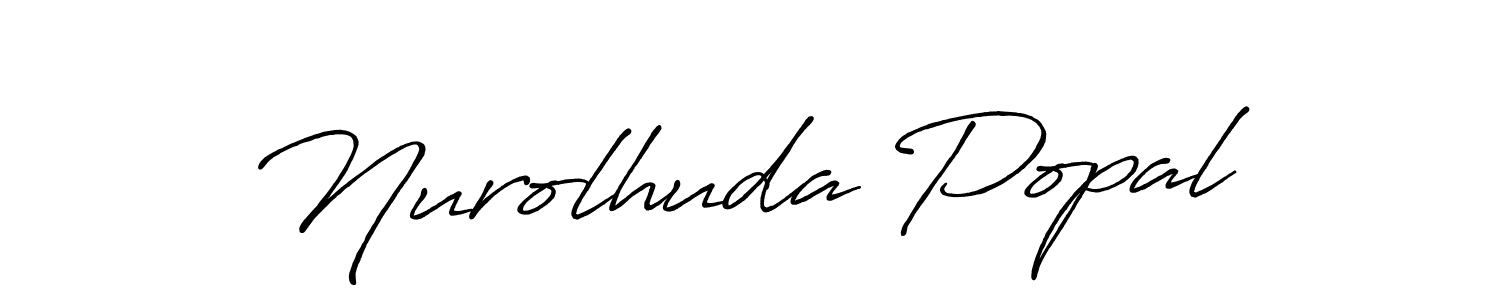 Also You can easily find your signature by using the search form. We will create Nurolhuda Popal name handwritten signature images for you free of cost using Antro_Vectra_Bolder sign style. Nurolhuda Popal signature style 7 images and pictures png