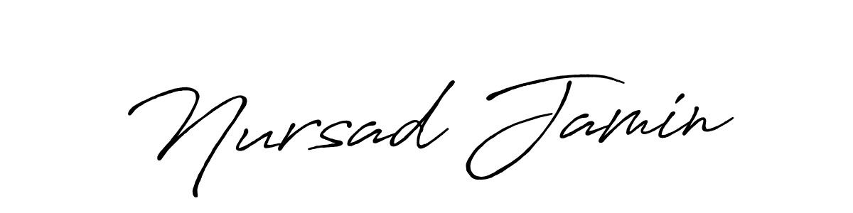 Make a beautiful signature design for name Nursad Jamin. With this signature (Antro_Vectra_Bolder) style, you can create a handwritten signature for free. Nursad Jamin signature style 7 images and pictures png