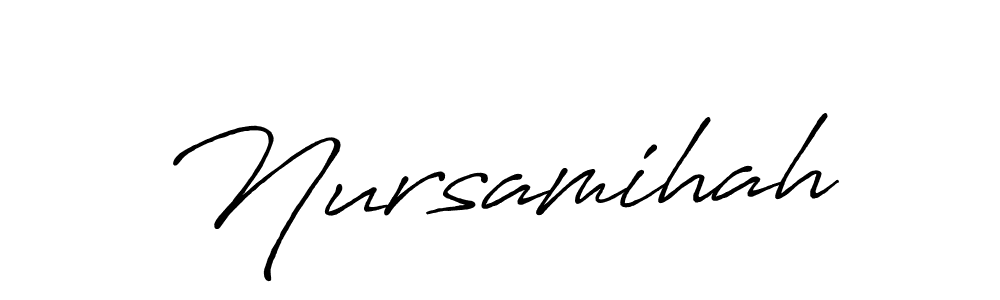 Create a beautiful signature design for name Nursamihah. With this signature (Antro_Vectra_Bolder) fonts, you can make a handwritten signature for free. Nursamihah signature style 7 images and pictures png