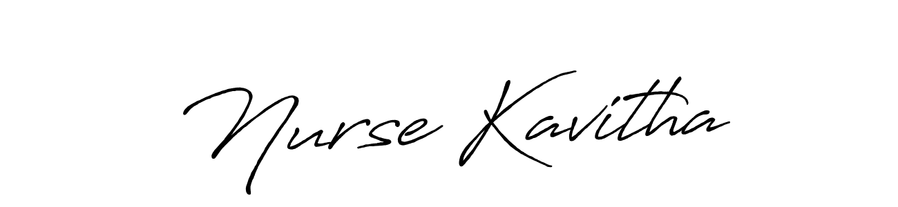 Use a signature maker to create a handwritten signature online. With this signature software, you can design (Antro_Vectra_Bolder) your own signature for name Nurse Kavitha. Nurse Kavitha signature style 7 images and pictures png