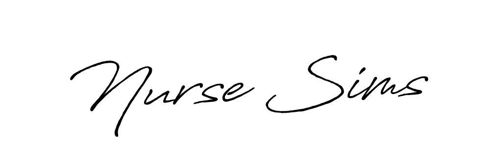 The best way (Antro_Vectra_Bolder) to make a short signature is to pick only two or three words in your name. The name Nurse Sims include a total of six letters. For converting this name. Nurse Sims signature style 7 images and pictures png