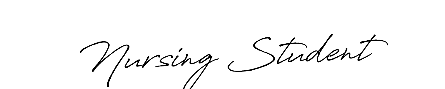 Use a signature maker to create a handwritten signature online. With this signature software, you can design (Antro_Vectra_Bolder) your own signature for name Nursing Student. Nursing Student signature style 7 images and pictures png