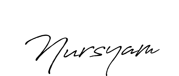 Make a beautiful signature design for name Nursyam. With this signature (Antro_Vectra_Bolder) style, you can create a handwritten signature for free. Nursyam signature style 7 images and pictures png