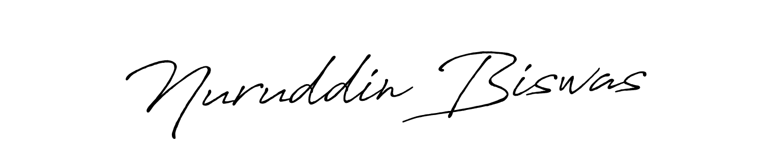 Make a beautiful signature design for name Nuruddin Biswas. With this signature (Antro_Vectra_Bolder) style, you can create a handwritten signature for free. Nuruddin Biswas signature style 7 images and pictures png