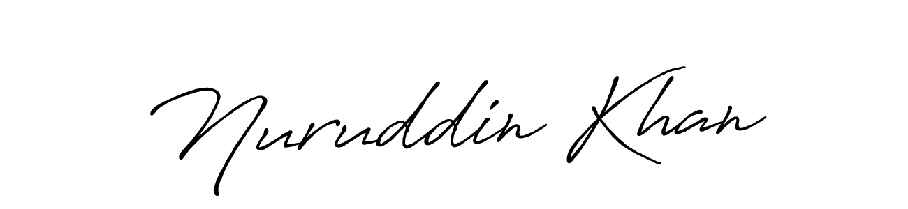 Create a beautiful signature design for name Nuruddin Khan. With this signature (Antro_Vectra_Bolder) fonts, you can make a handwritten signature for free. Nuruddin Khan signature style 7 images and pictures png