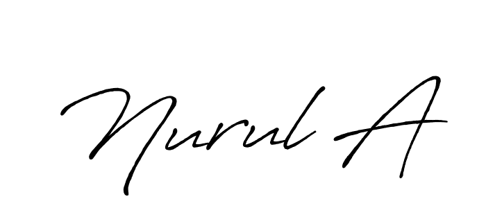 Create a beautiful signature design for name Nurul A. With this signature (Antro_Vectra_Bolder) fonts, you can make a handwritten signature for free. Nurul A signature style 7 images and pictures png