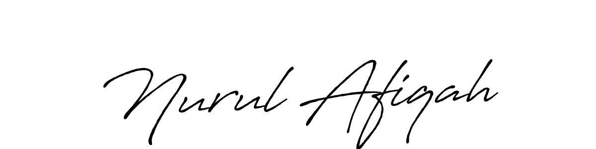 Use a signature maker to create a handwritten signature online. With this signature software, you can design (Antro_Vectra_Bolder) your own signature for name Nurul Afiqah. Nurul Afiqah signature style 7 images and pictures png