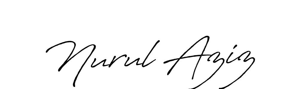 Create a beautiful signature design for name Nurul Aziz. With this signature (Antro_Vectra_Bolder) fonts, you can make a handwritten signature for free. Nurul Aziz signature style 7 images and pictures png