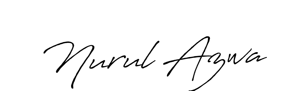 Make a beautiful signature design for name Nurul Azwa. With this signature (Antro_Vectra_Bolder) style, you can create a handwritten signature for free. Nurul Azwa signature style 7 images and pictures png