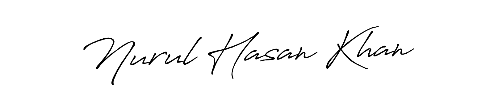 How to make Nurul Hasan Khan name signature. Use Antro_Vectra_Bolder style for creating short signs online. This is the latest handwritten sign. Nurul Hasan Khan signature style 7 images and pictures png