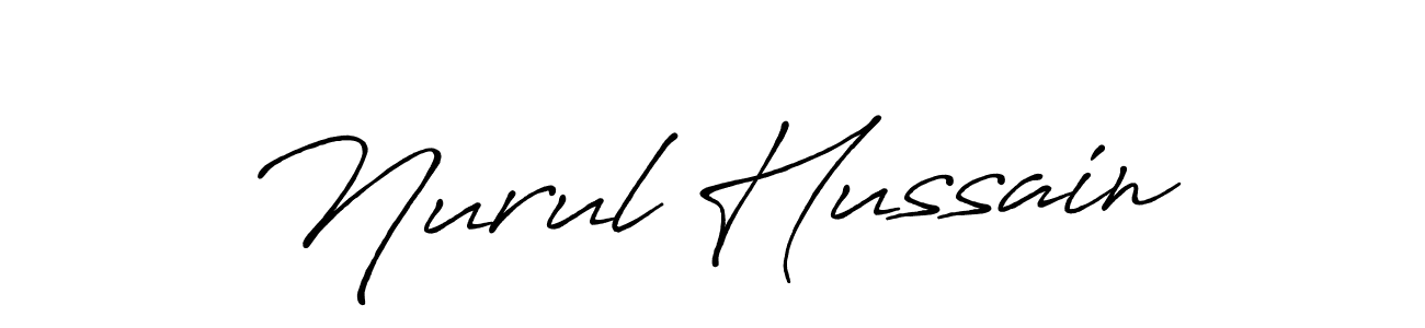 Create a beautiful signature design for name Nurul Hussain. With this signature (Antro_Vectra_Bolder) fonts, you can make a handwritten signature for free. Nurul Hussain signature style 7 images and pictures png