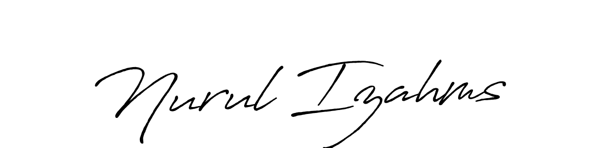 if you are searching for the best signature style for your name Nurul Izahms. so please give up your signature search. here we have designed multiple signature styles  using Antro_Vectra_Bolder. Nurul Izahms signature style 7 images and pictures png