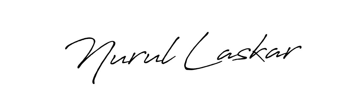 How to make Nurul Laskar name signature. Use Antro_Vectra_Bolder style for creating short signs online. This is the latest handwritten sign. Nurul Laskar signature style 7 images and pictures png