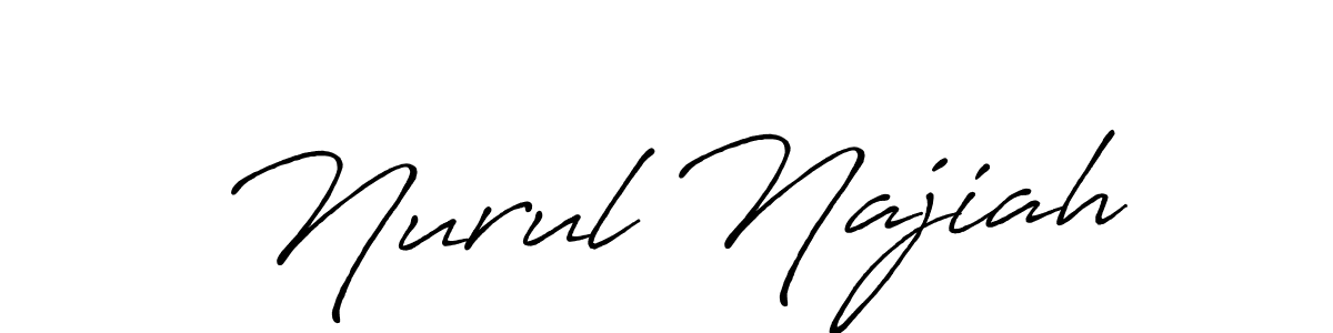 Design your own signature with our free online signature maker. With this signature software, you can create a handwritten (Antro_Vectra_Bolder) signature for name Nurul Najiah. Nurul Najiah signature style 7 images and pictures png