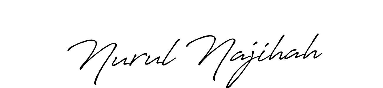 Also You can easily find your signature by using the search form. We will create Nurul Najihah name handwritten signature images for you free of cost using Antro_Vectra_Bolder sign style. Nurul Najihah signature style 7 images and pictures png