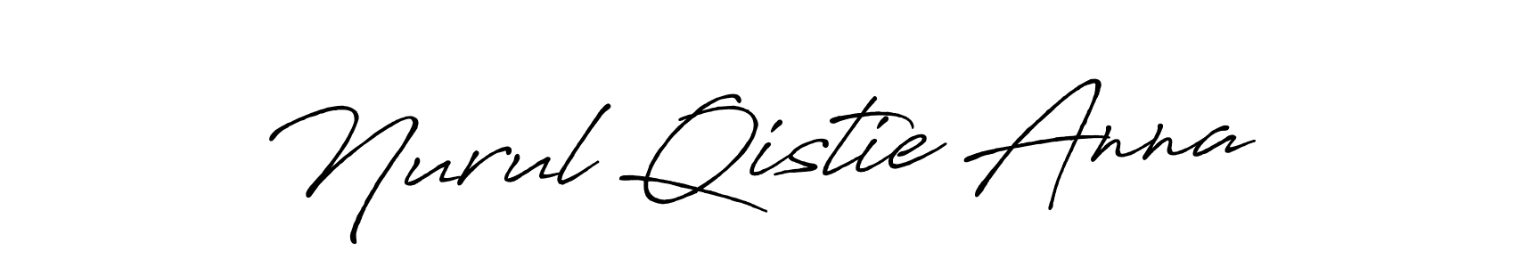 How to make Nurul Qistie Anna name signature. Use Antro_Vectra_Bolder style for creating short signs online. This is the latest handwritten sign. Nurul Qistie Anna signature style 7 images and pictures png